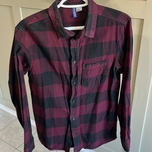 H&M Mens Flannel Plaid Button Shirt